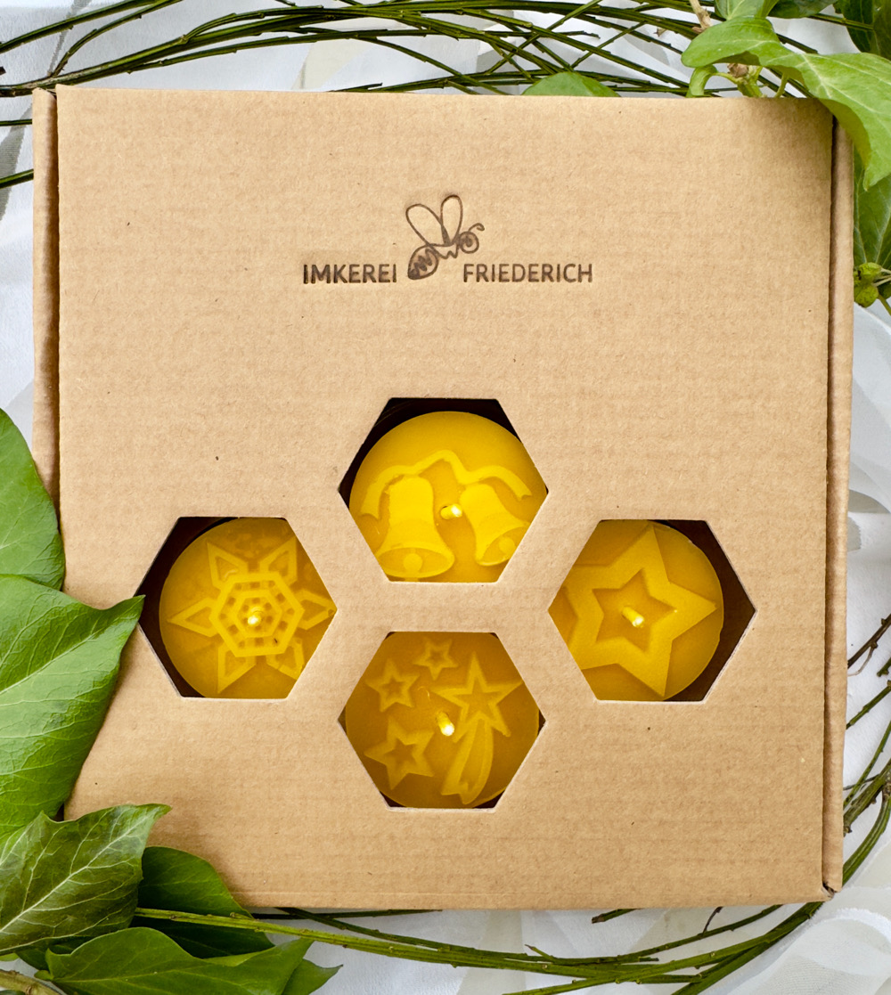 Teelichter Weihnachtsstimmung in der Teelichtgeschenkbox oder liebevoll aus dem Jutesäckchen – Bild 7